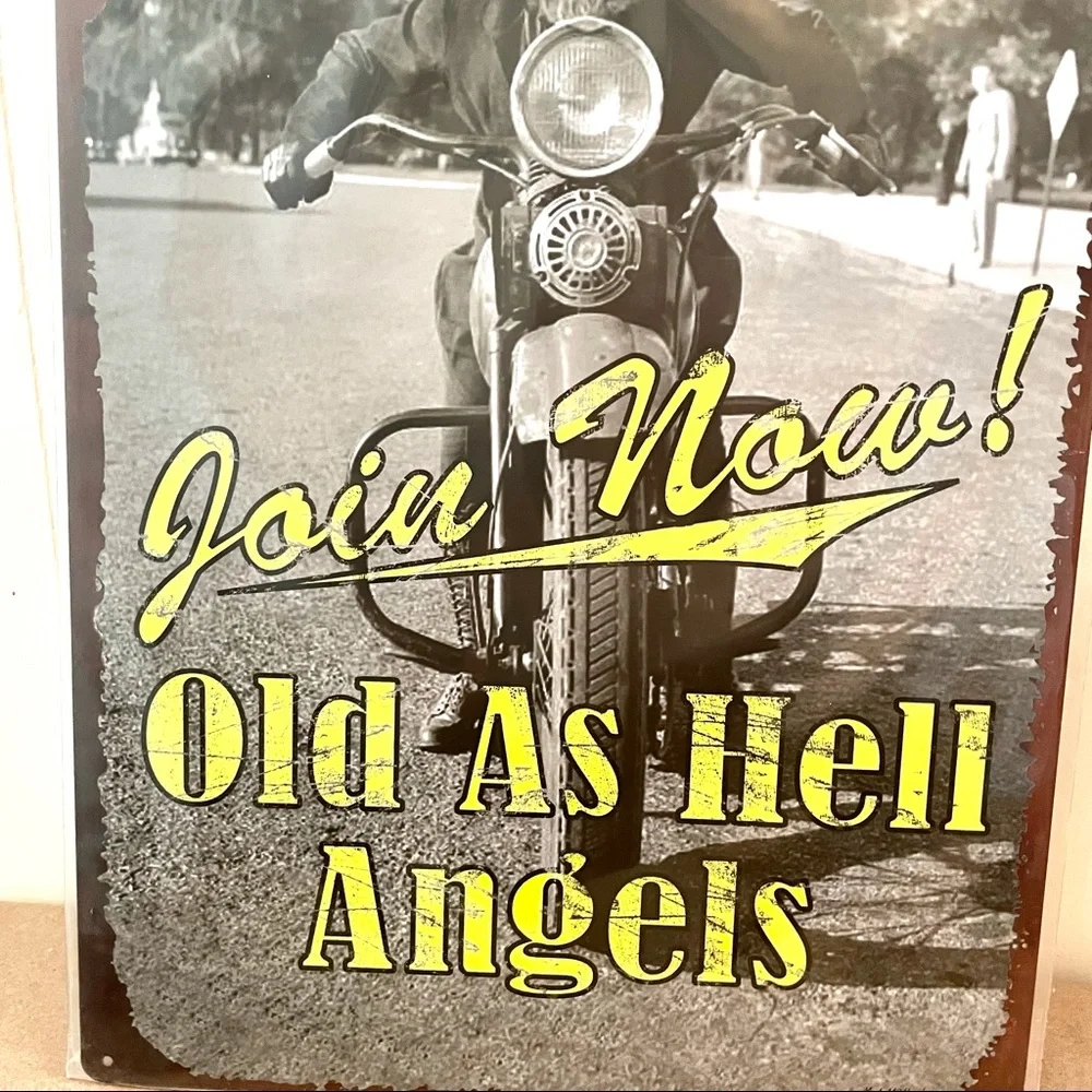 NEW Old As Hell Angels Metal Sign